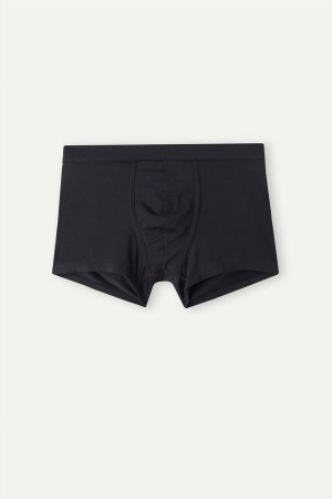 Intimissimi Push-up in Stretch Cotton Men's Boxer Black | USA 2574SOG