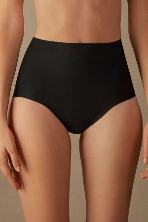 Intimissimi Raw-Cut Microfiber Briefs Women's Panties Black | USA 2442FMD