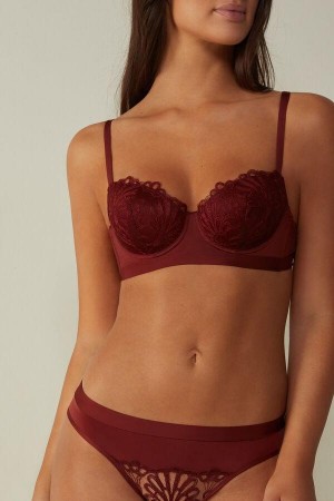 Intimissimi Romantic Life Sofia Balconette Women's Bras Dark Red | USA 1582NBA