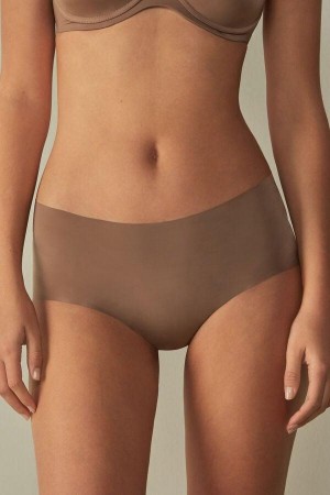 Intimissimi Seamless Microfiber Hipster Women's Panties Dark Beige | USA 2327NBW