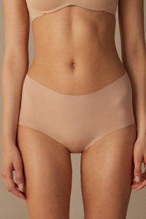 Intimissimi Seamless Microfiber Hipster Women's Panties Beige | USA 2333LHI