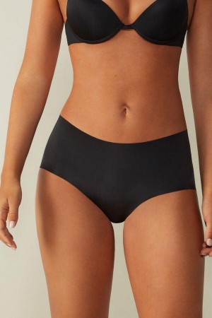 Intimissimi Seamless Microfiber Hipster Women's Panties Black | USA 2334KIO