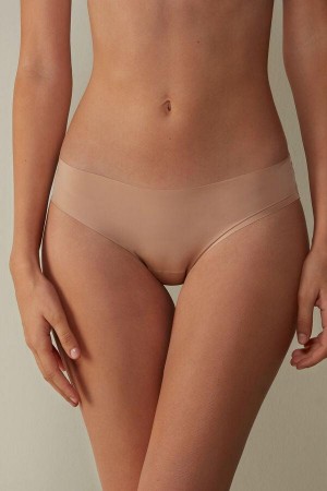 Intimissimi Seamless Microfiber Women's Panties Beige | USA 2420PQJ