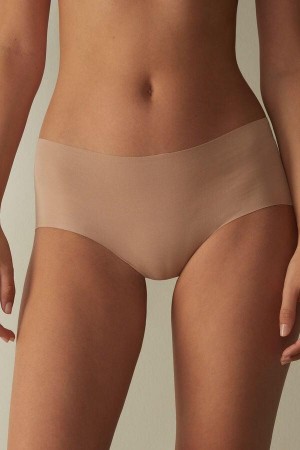 Intimissimi Seamless Supima® Cotton Hipster Women's Panties Beige | USA 2331XFY