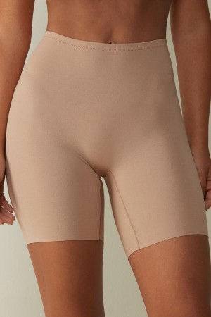 Intimissimi Seamless Supima® Cotton Shorts Women's Panties Beige | USA 2336HKA