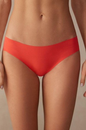 Intimissimi Seamless Supima® Cotton Women's Panties Deep Red | USA 2370ISL