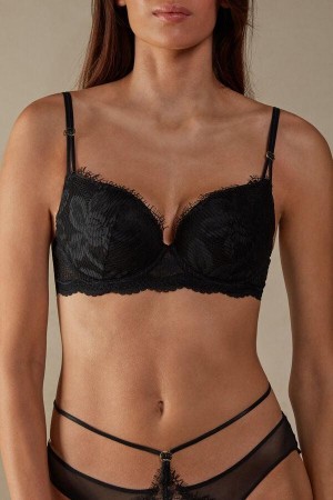 Intimissimi Sensual Unbounded Balconette Women's Bras Black | USA 1050DNN