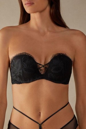 Intimissimi Sensual Unbounded Monica Bandeau Women's Bras Black | USA 1051FMM