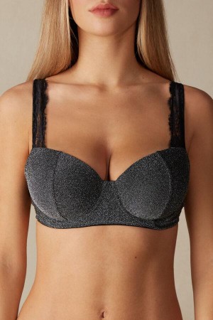 Intimissimi Shimmer All Night Love Sofia Balconette Women's Bras Silver | USA 1518DNN