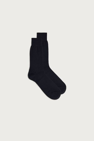 Intimissimi Short Chashmere-Silk-Cotton Men's Socks Blue | USA 2817ISB