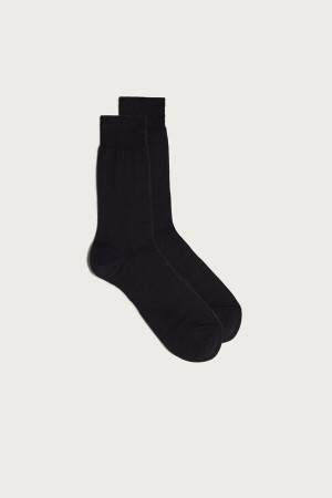 Intimissimi Short Sateen Egyptian Cotton Men's Socks Dark Grey | USA 2810GLJ