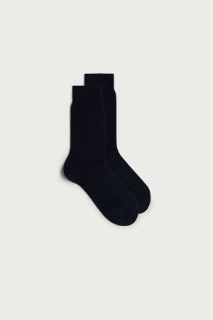 Intimissimi Short Warm Cotton Men's Socks Blue | USA 2816ORV