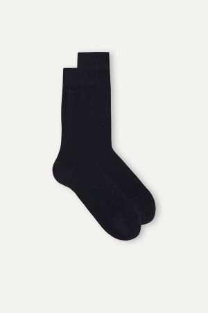 Intimissimi Short in Stretch Supima® Cotton Men's Socks Blue | USA 2831ZGS