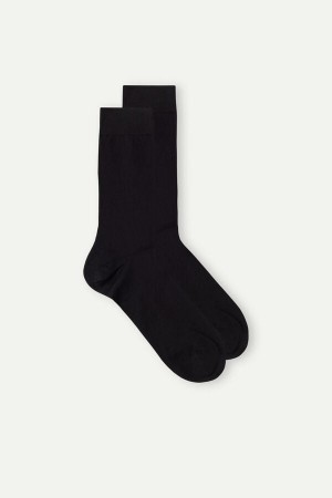 Intimissimi Short in Stretch Supima® Cotton Men's Socks Black | USA 2832LHD