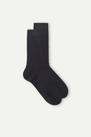 Intimissimi Short in Stretch Supima® Cotton Men's Socks Dark Grey | USA 2833KIF