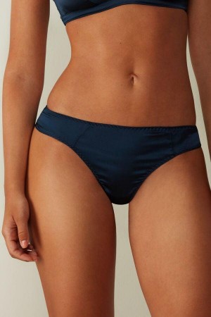 Intimissimi Silk Cheeky Briefs Women's Panties Blue | USA 2517JJP