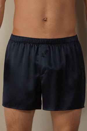 Intimissimi Silk Men's Boxer Blue | USA 2607TVC