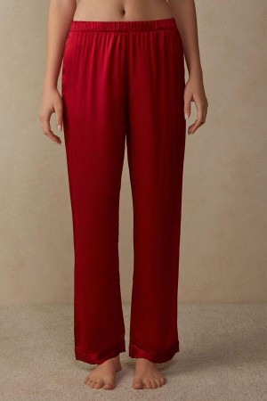 Intimissimi Silk Satin Pants Women's Pajamas Red | USA 2073CEI