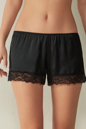 Intimissimi Silk Shorts Women's Pajamas Black | USA 2005YUK