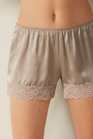 Intimissimi Silk Shorts Women's Pajamas Beige | USA 1995CEI