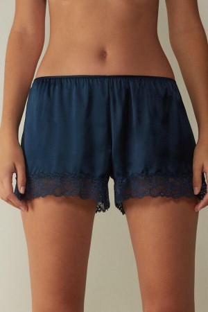 Intimissimi Silk Shorts Women's Pajamas Blue | USA 1998NBA