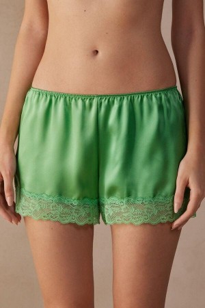 Intimissimi Silk Shorts Women's Pajamas Mint | USA 1977RWH