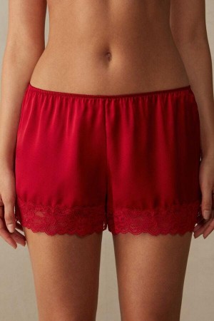 Intimissimi Silk Shorts Women's Pajamas Red | USA 2006UTL