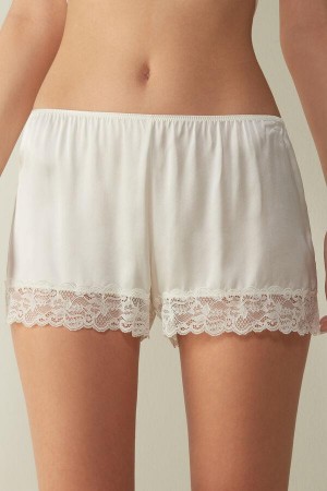 Intimissimi Silk Shorts Women's Pajamas White | USA 2003RWH