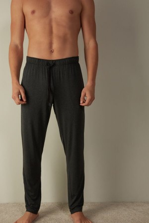 Intimissimi Silk and Modal Trousers Men's Pajamas Dark Grey | USA 2875XFR