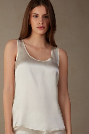 Intimissimi Silk and Modal Women's Tank Top White | USA 1713MAS