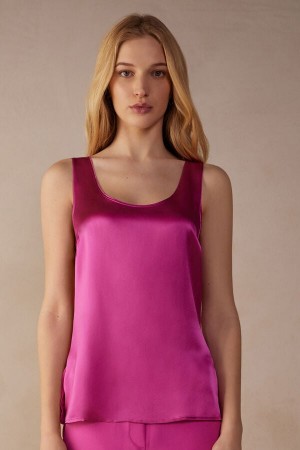 Intimissimi Silk and Modal Women's Tank Top Pink | USA 1760XFU