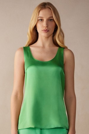 Intimissimi Silk and Modal Women's Tank Top Mint | USA 1763BCP