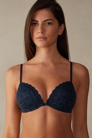 Intimissimi Silvia Push-up in Lace Women's Bras Blue | USA 1287HKW