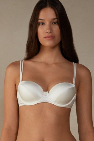 Intimissimi Sofia Balconette in Silk Women's Bras White | USA 1035BCP