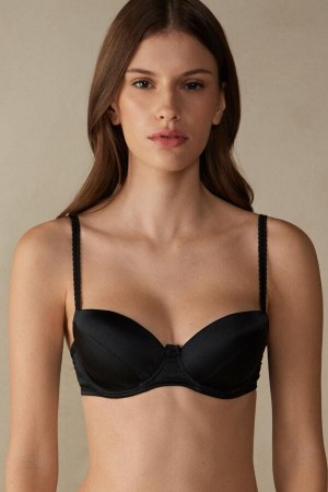 Intimissimi Sofia Balconette in Silk Women's Bras Black | USA 1532QZD