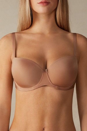 Intimissimi Sofia Balconette in Ultralight Microfiber Women's Bras Beige | USA 1556NBA