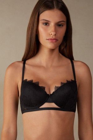 Intimissimi Sofia Urban Nomad Balconette Women's Bras Black | USA 1559WYF