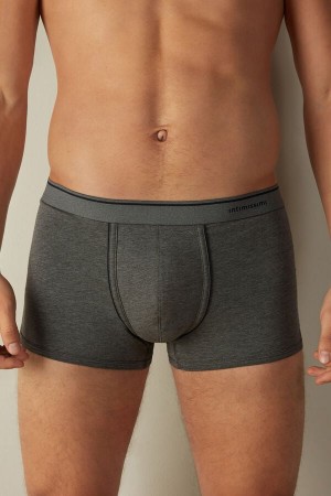 Intimissimi Supima® Cotton Men's Boxer Deep Grey / Blue | USA 2578ISL