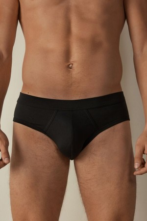 Intimissimi Supima® Cotton Men's Briefs Black | USA 2672APO