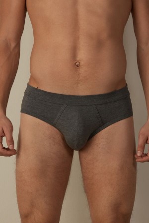 Intimissimi Supima® Cotton Men's Briefs Deep Grey | USA 2707EXK