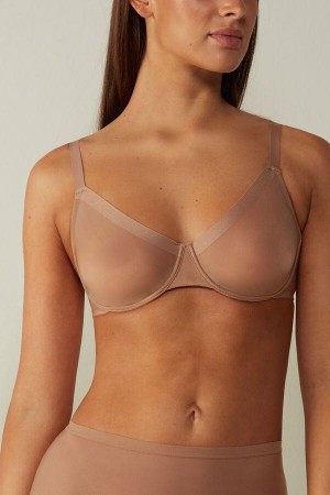 Intimissimi Sveva Invisible Touch Balconette Women's Bras Beige | USA 1623FMM