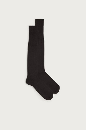 Intimissimi Tall Cashmere-Silk-Cotton Blend Men's Socks Dark Grey | USA 2775YUI