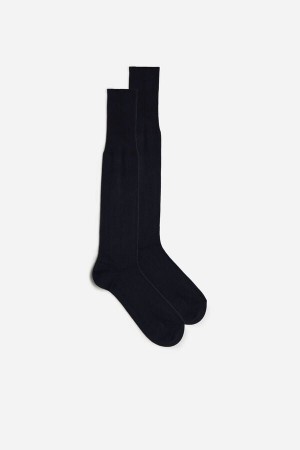 Intimissimi Tall Cashmere-Silk-Cotton Blend Men's Socks Blue | USA 2777RWP