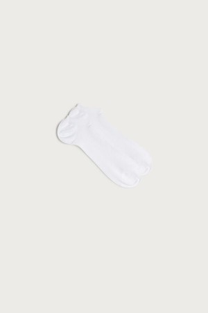 Intimissimi Tartan Cotton Ribbed Trainer Men's Socks White | USA 2795RWW