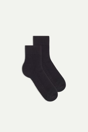 Intimissimi Terrycloth No-show Men's Socks Black | USA 2826NBU