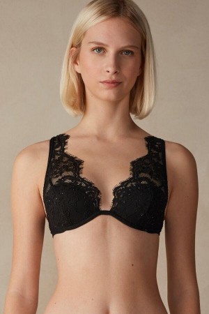 Intimissimi Time to Shine Elena Balconette Women's Bras Black | USA 1524LHT