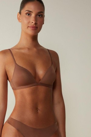 Intimissimi Tiziana Microfiber Triangle Women's Bras Dark Beige | USA 1423CEI