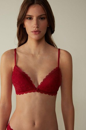 Intimissimi Tiziana Triangle in Lace Women's Bras Red | USA 1399BCP