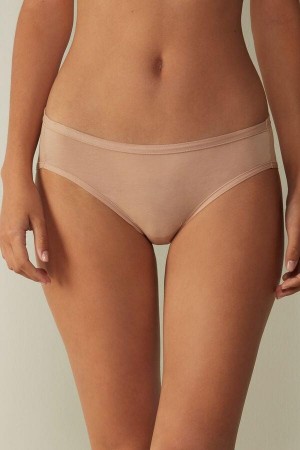 Intimissimi Ultralight Supima® Cotton Briefs Women's Panties Beige | USA 2451TVC