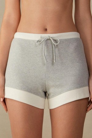 Intimissimi Warm Cuddles Shorts Women's Pajamas Grey / White | USA 1982ORX